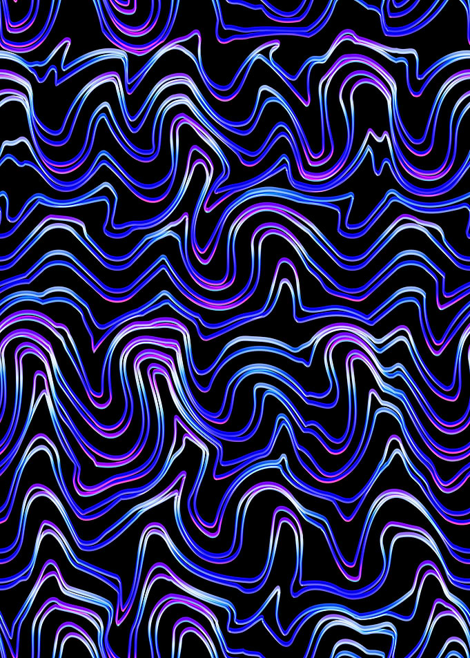 Abstract Neon Wavy Lines Pattern