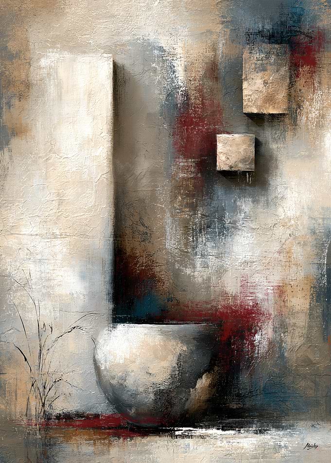 Wabi-Sabi Abstract Modernism No. 06 – Offering Vessel Wall Art