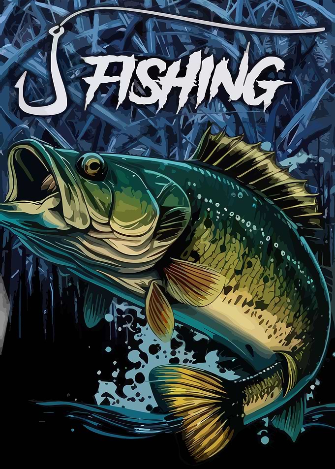 Fishing Hook and Bass Fish