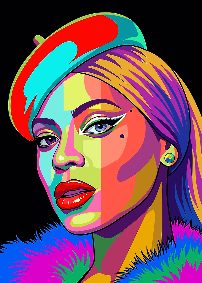 Vibrant Pop Art Portrait of a Woman