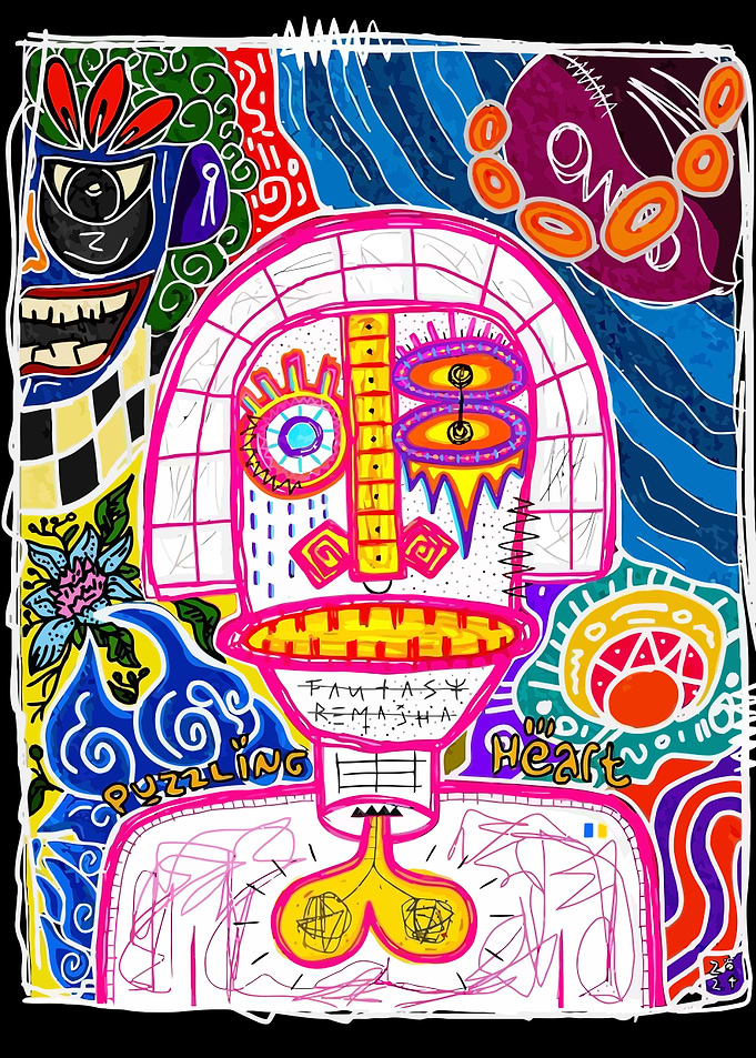 Abstract Face with Vibrant Colors