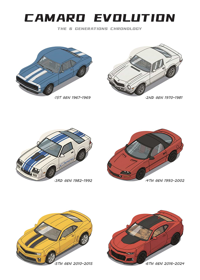 Camaro Evolution Generations Chronology