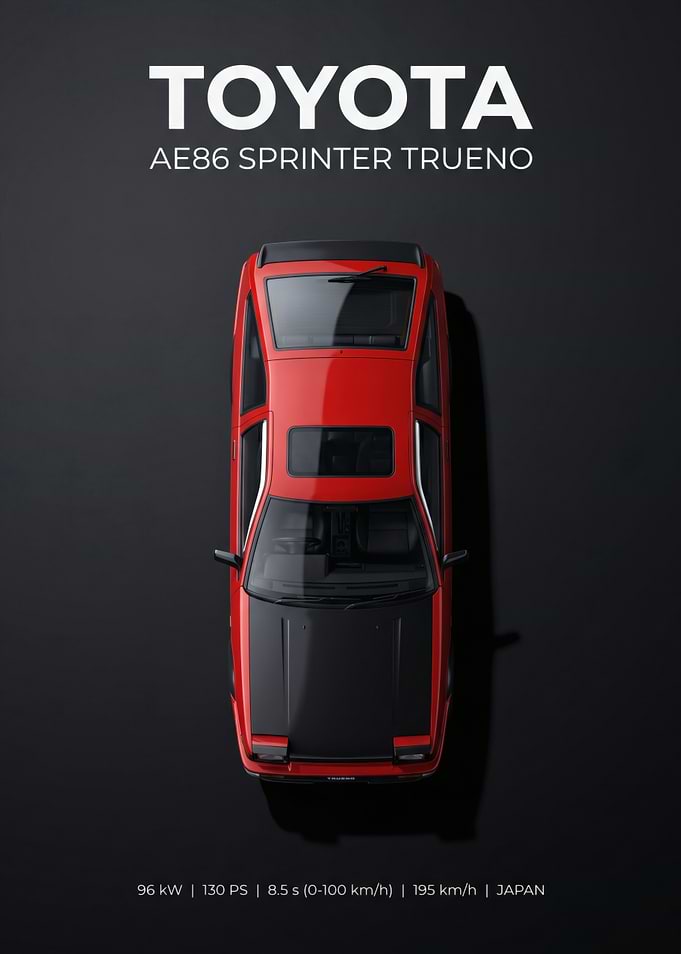 Toyota AE86 Sprinter Trueno Top View