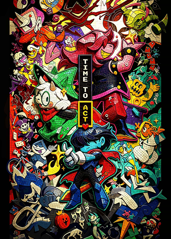 Deltarune 'Time to Act' Mosaic Art