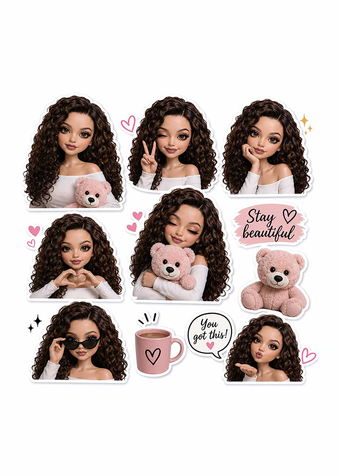 Cute Girl Stickers