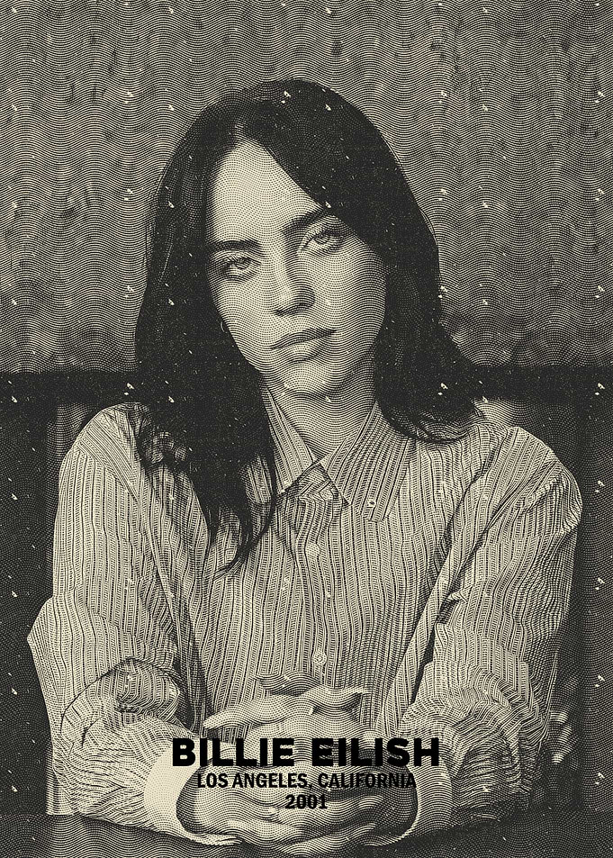 Billie Eilish Sepia Toned Portrait