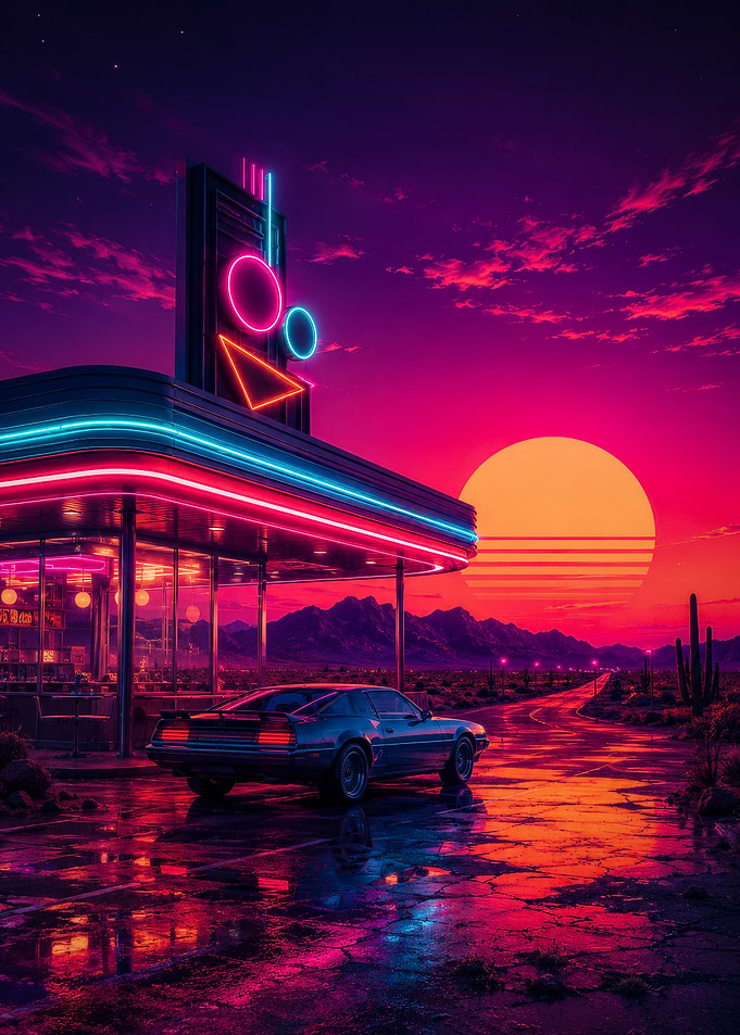 Retro Neon Desert Diner