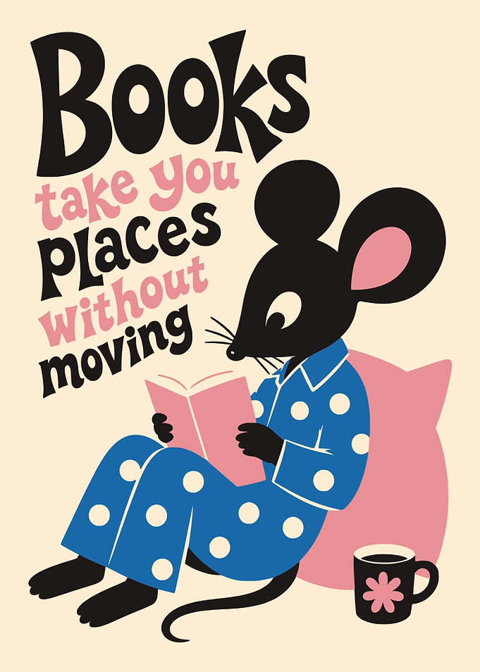 Mouse Reading a Book