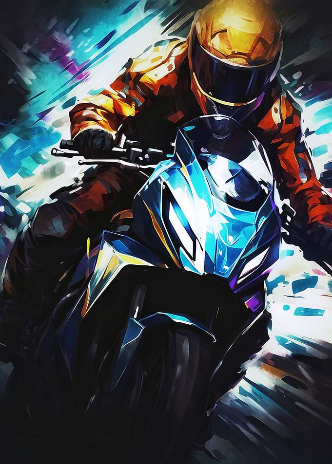 Motorcyclist in Action
