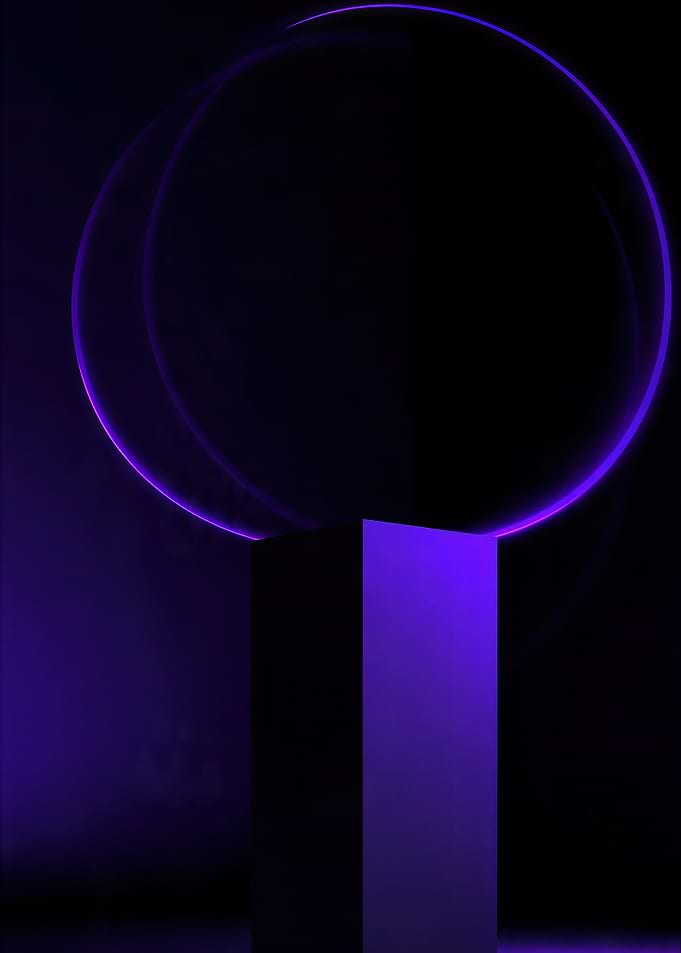 Abstract Neon Geometric Sculpture