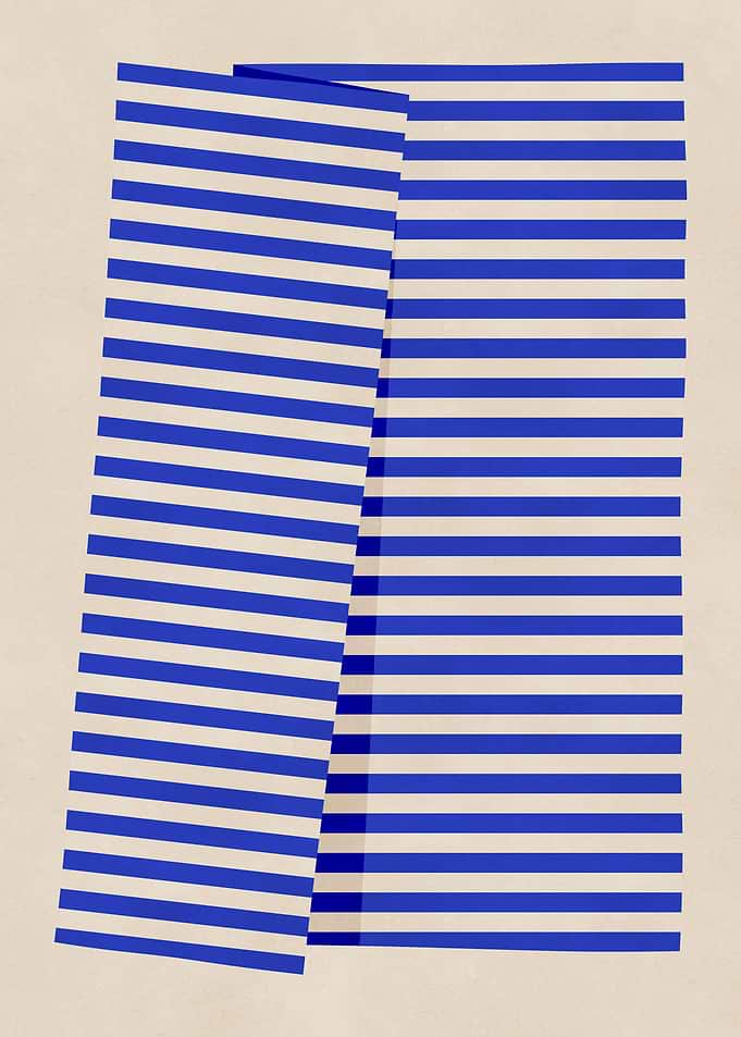 Abstract Blue and Beige Stripes