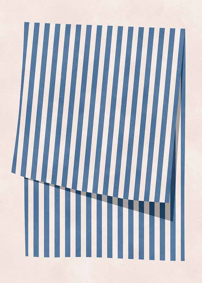 Striped Fabric with Fold