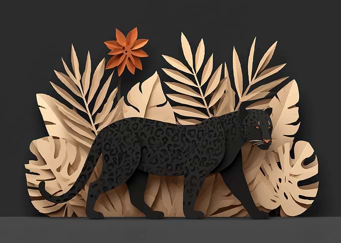 Black Panther in Paper Jungle