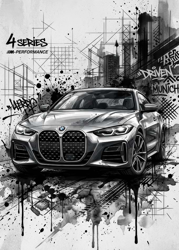 BMW 4 Series M Performance Graffiti Art