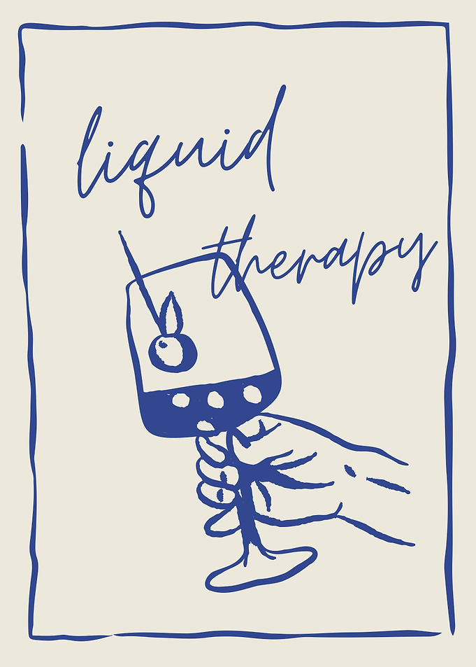 Liquid Therapy Hand Holding Martini Cocktail