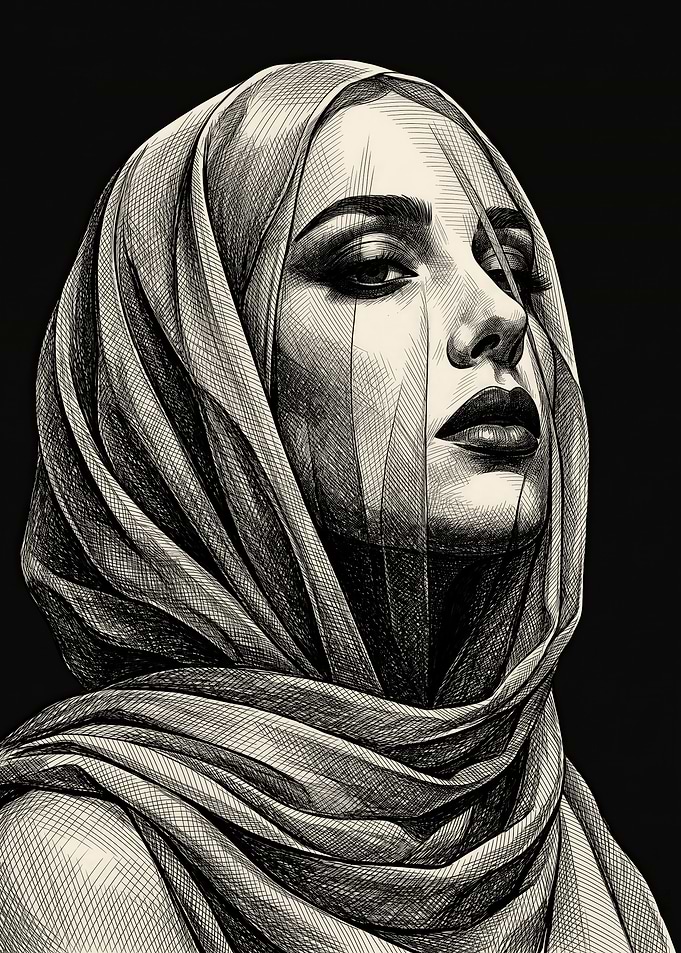 Woman in Veil Sketch