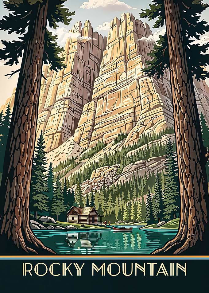Rocky Mountain National Park Vintage Poster
