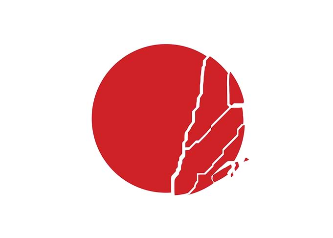 Cracked Red Sun Symbol