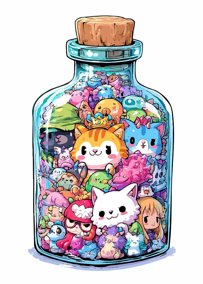 Cute Creatures in a Jar