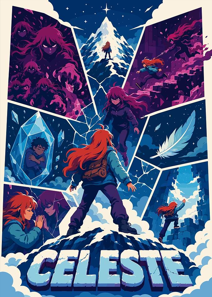 Celeste Video Game Poster