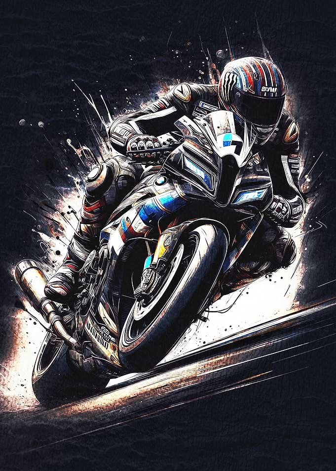 Motorcycle Racer in Action