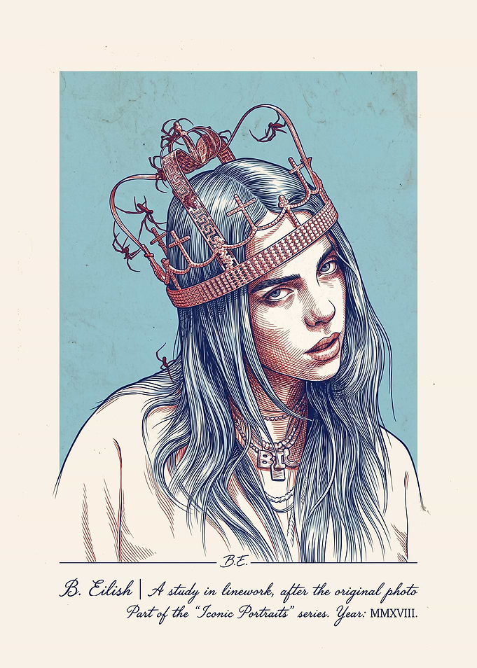 Billie Eilish Crown Portrait