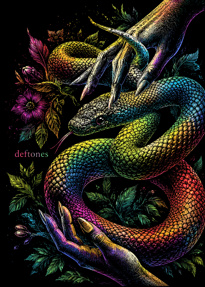 Deftones Snake and Hands Art