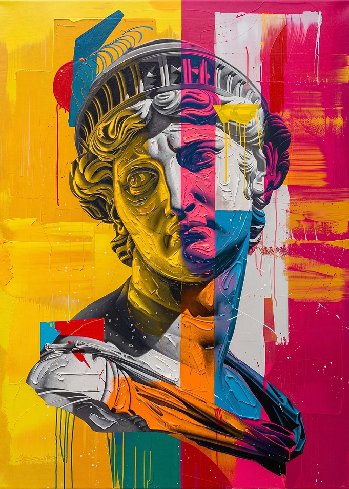 Vibrant Abstract Bust Painting