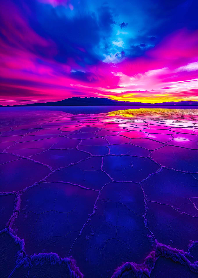 Sunset Over Salt Flats