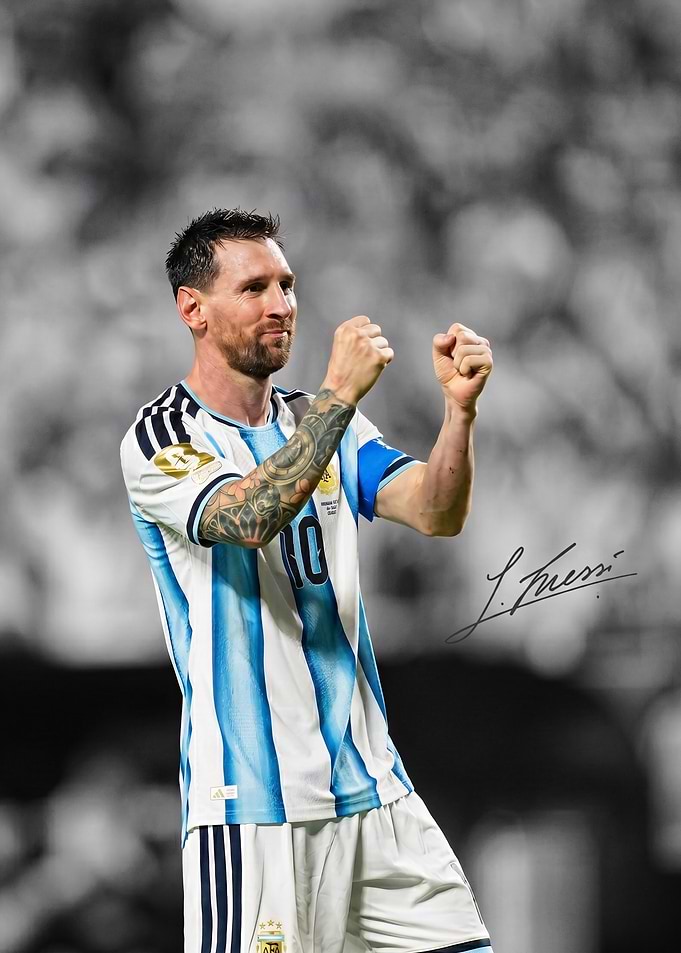 Lionel Messi celebrating a goal