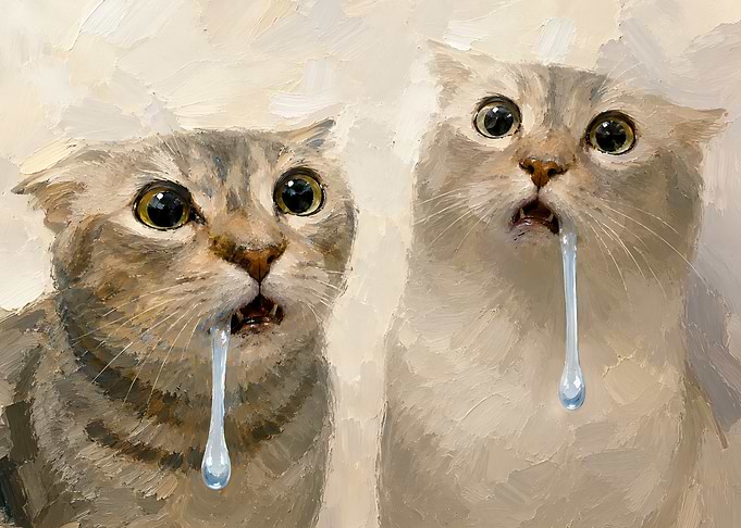 Two Drooling Cat
