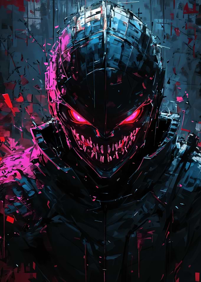 Menacing Cyberpunk Warrior