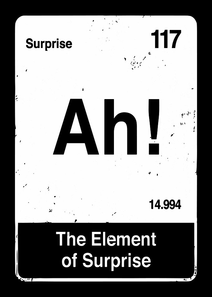 Element of Surprise Ah! Periodic Table Typography Poster | Funny Science Wall Art