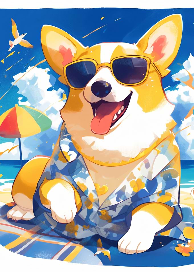 Corgi on Vacation