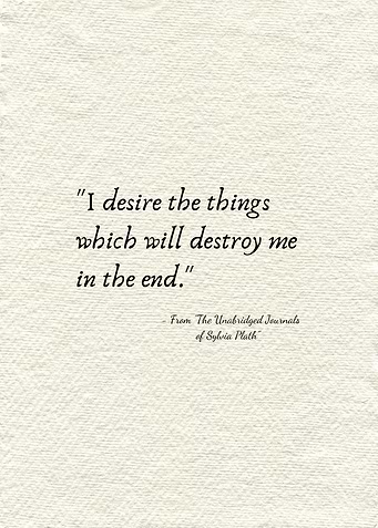 Sylvia Plath quote on textured background
