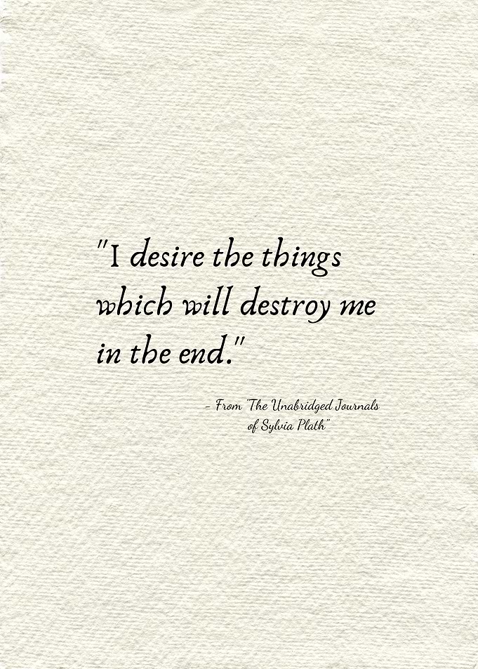 Sylvia Plath quote on textured background