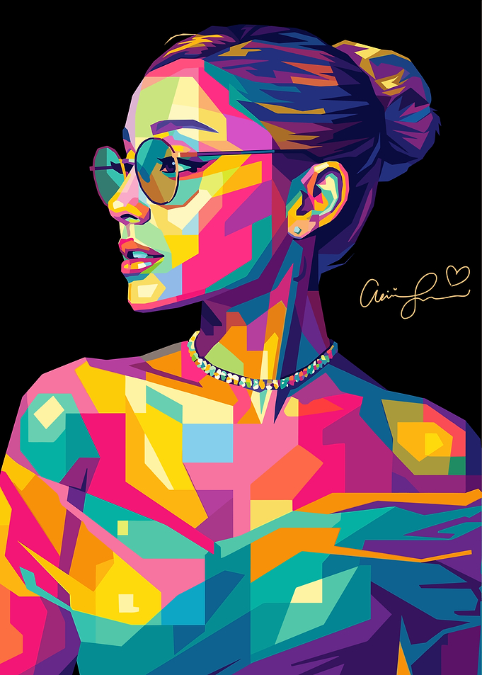 Ariana Grande Colorful Portrait of