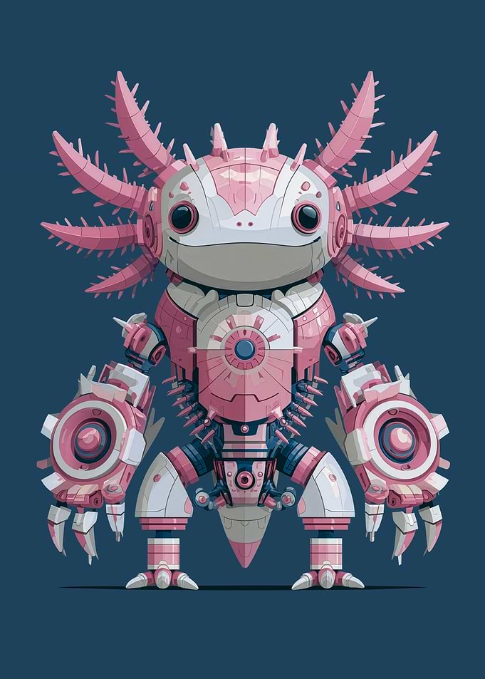 Robotic Axolotl Character