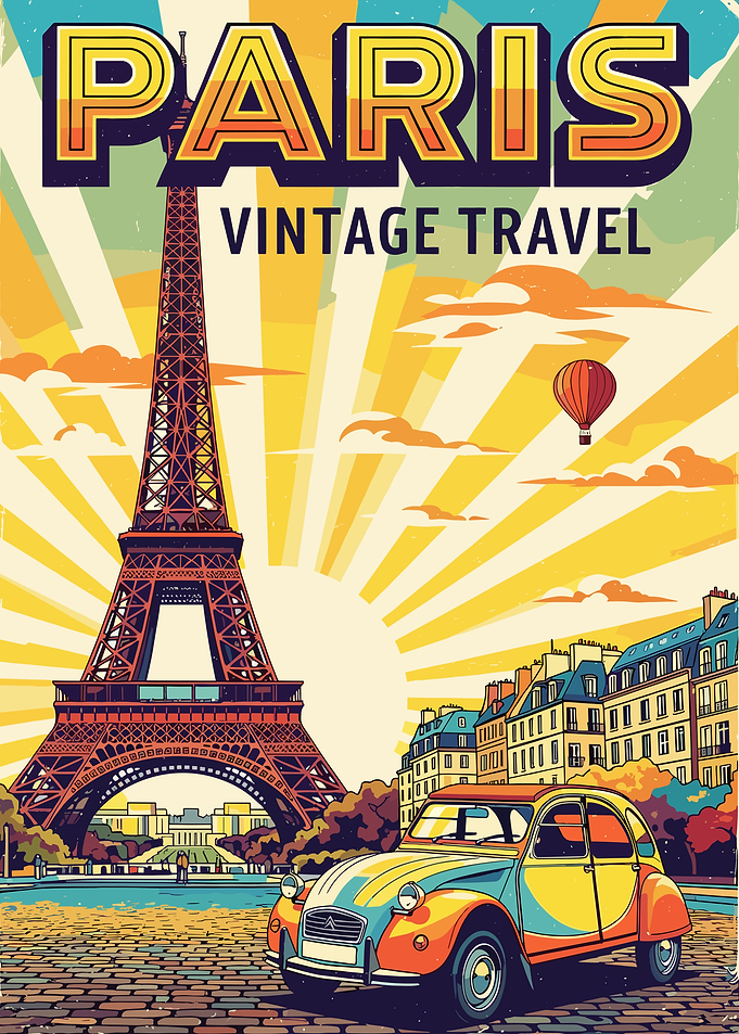 Paris Vintage Travel Poster