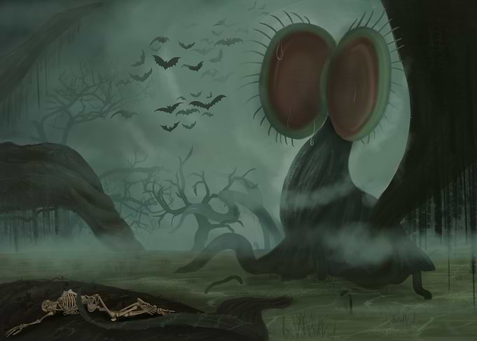 Spooky Swamp with Giant Carnivorous Plant