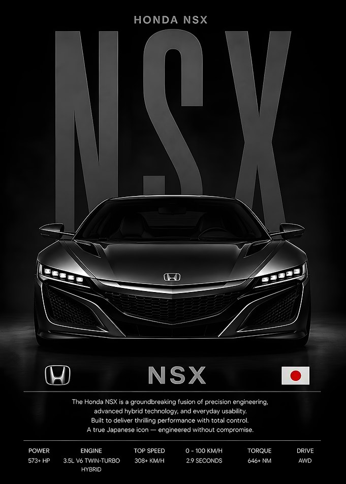 Honda NSX, Car Poster