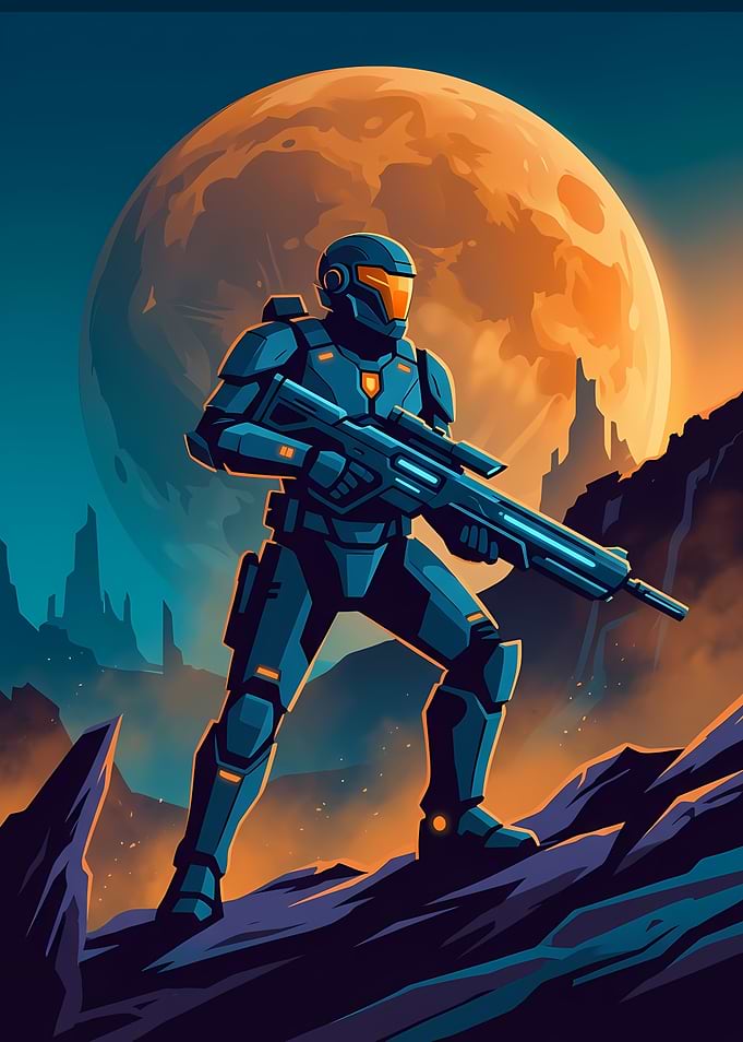 Sci-fi Soldier on Alien Planet