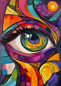 Vibrant Abstract Eye Painting