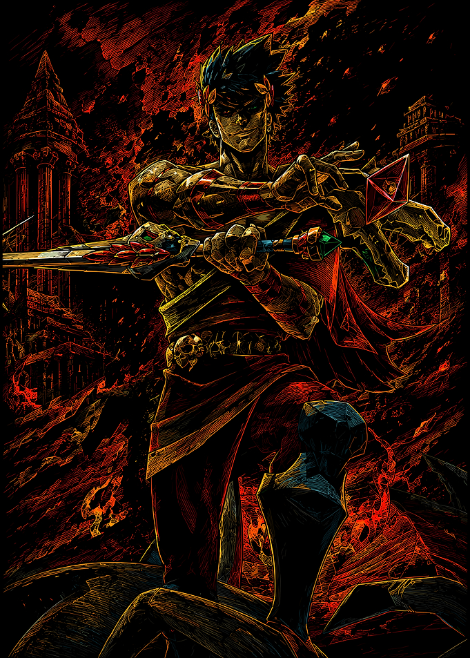 Zagreus with Sword and Shield