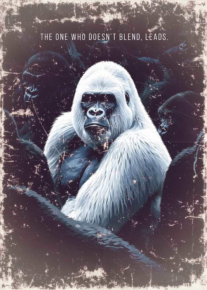 White Gorilla Leading Other Gorillas