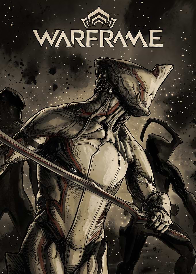 Warframe Poster with a Warrior