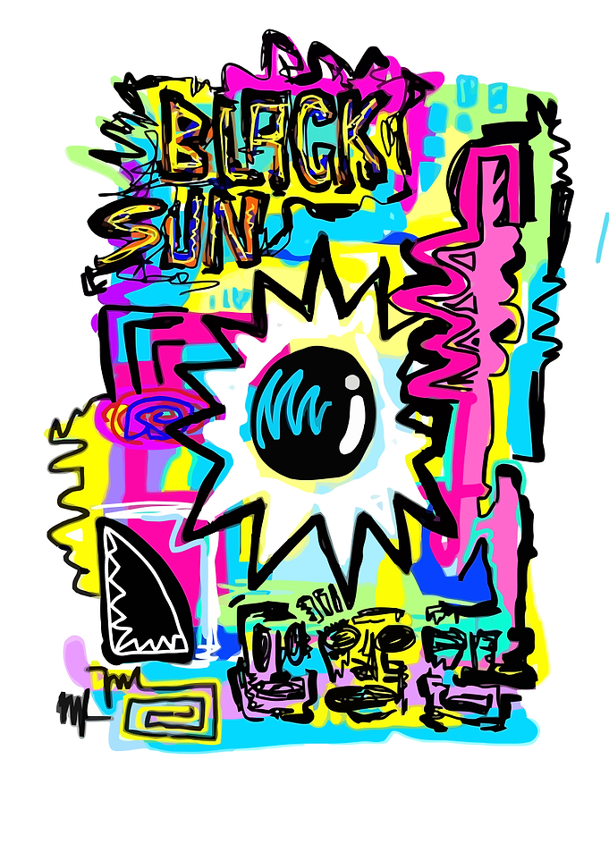 Black Sun Abstract Art