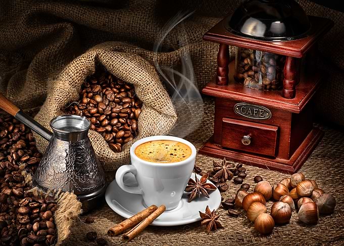 Coffee Beans and Grinder