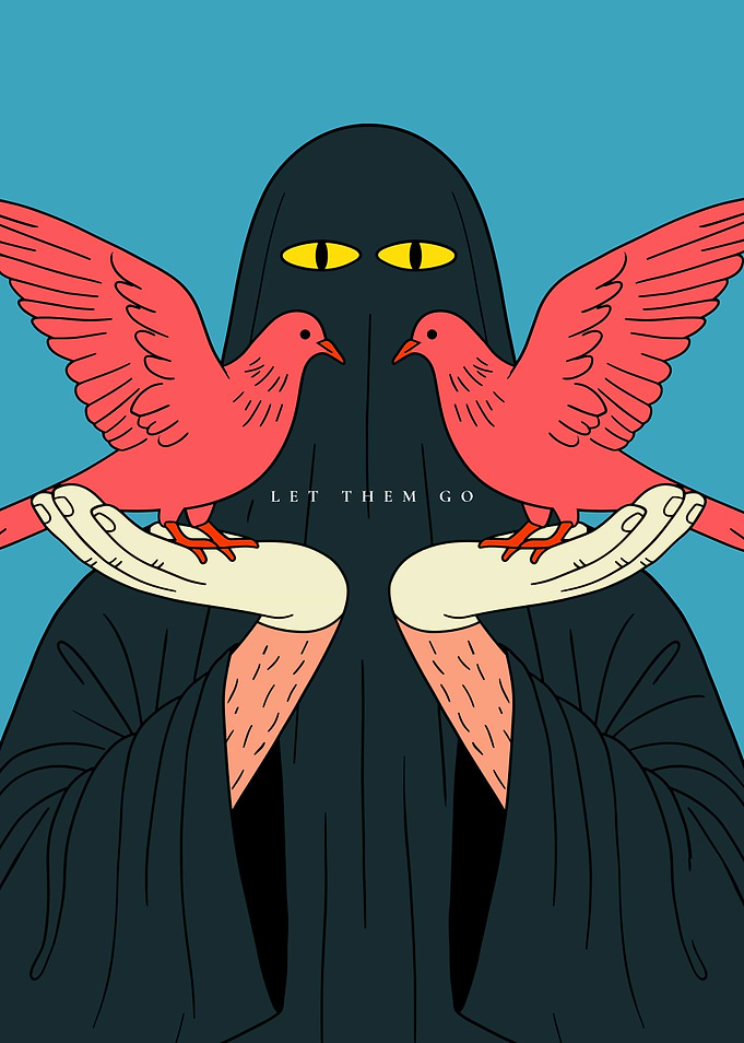 Figure Releasing Doves
