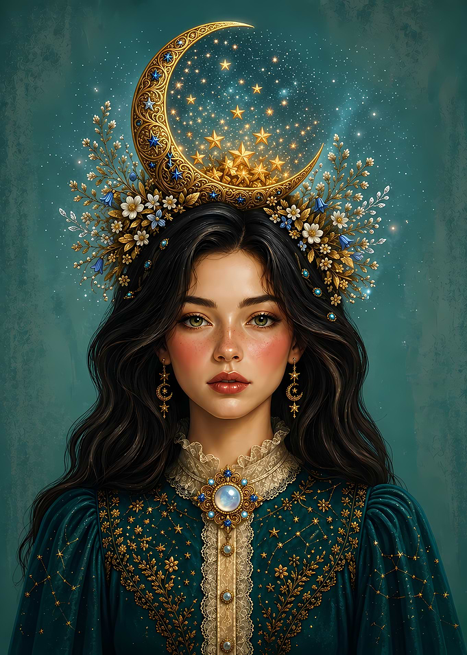 Celestial Moon Goddess Portrait